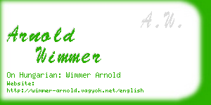 arnold wimmer business card